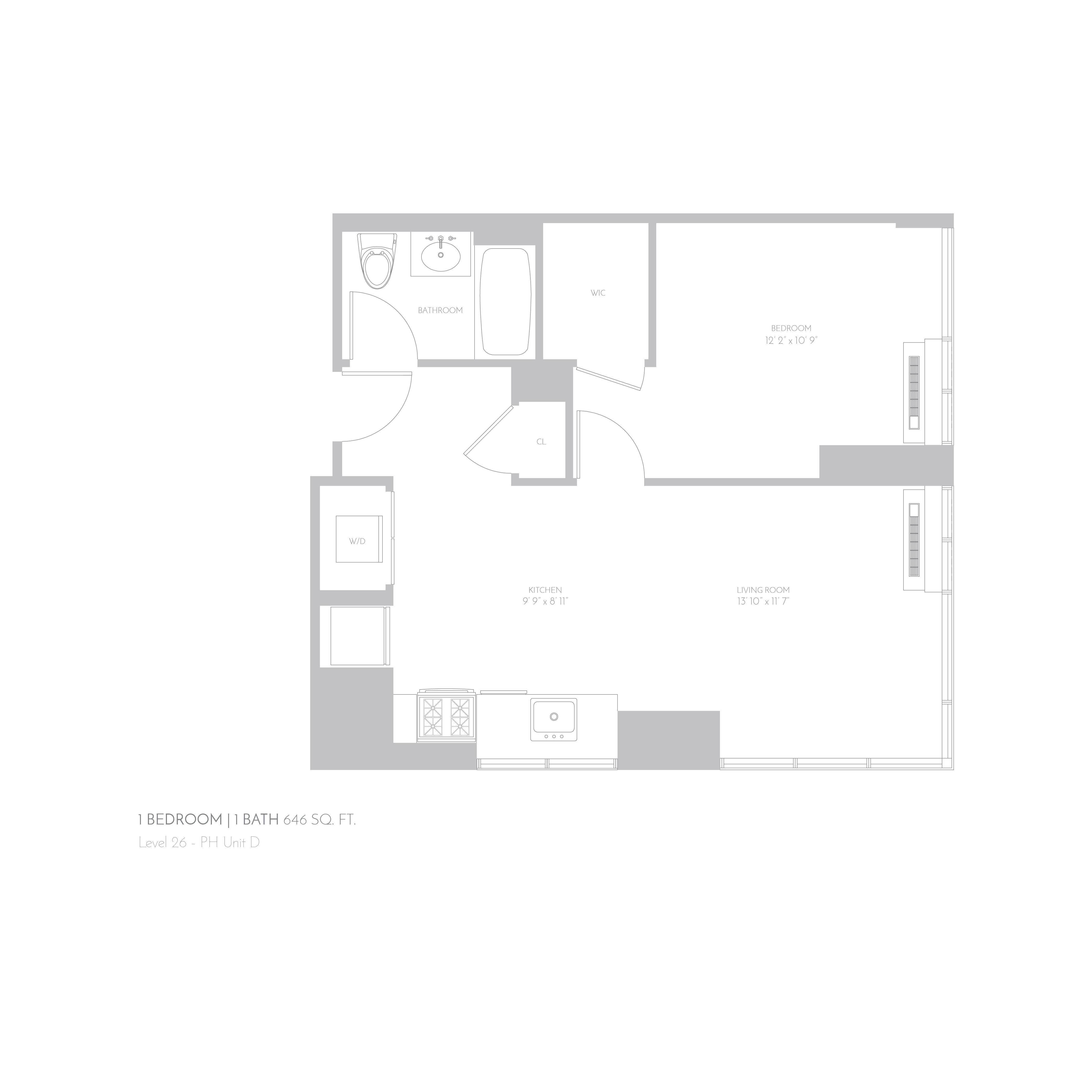 Floor plan layout diagram for 26-PH D
